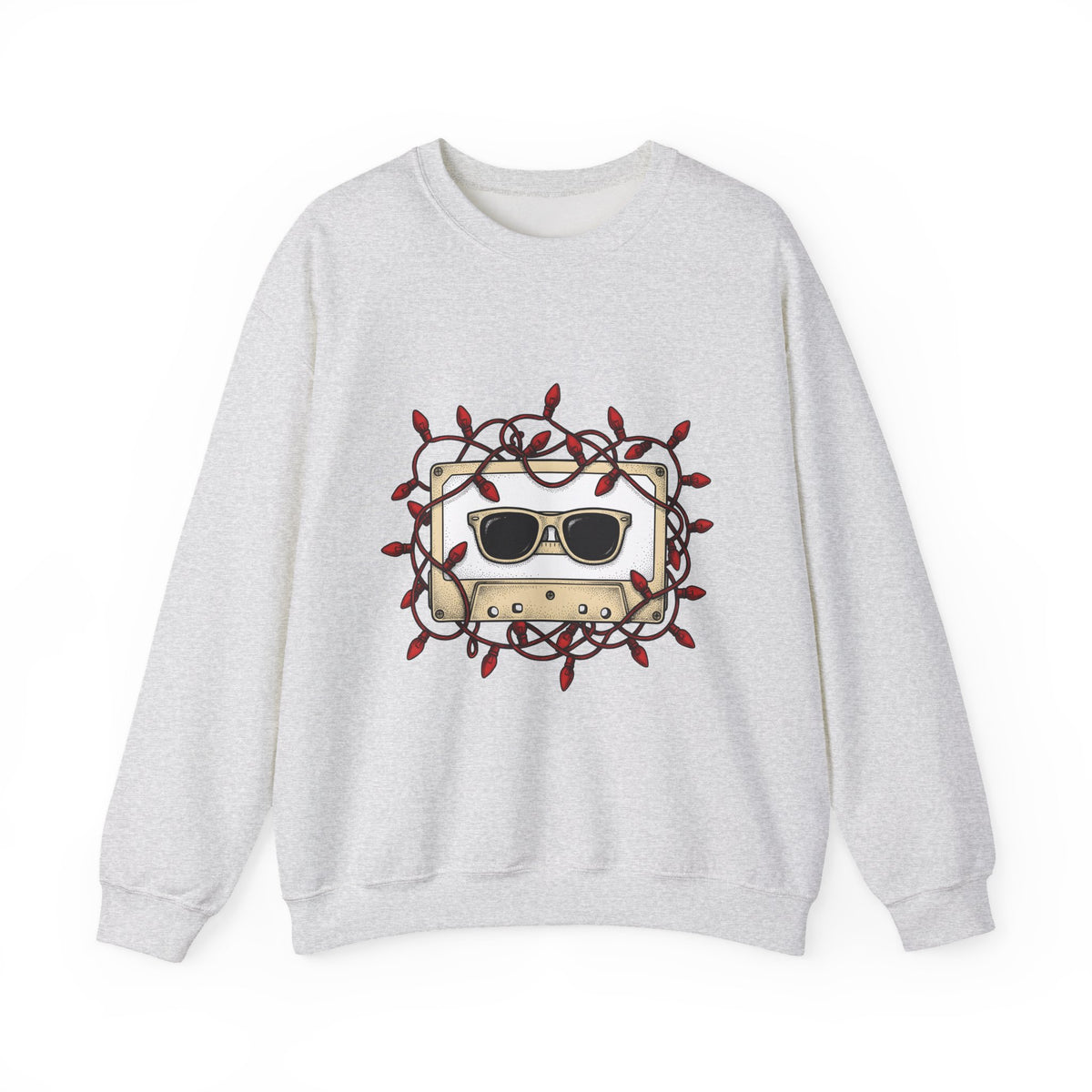 Cassette Tape Sweatshirt Christmas Music Gift Women Retro Sweatshirt Mixtape Sweatshirt Xmas Fan Retro Sweatshirt Melody Graphic Vintage Sunglasses Sweatshirt