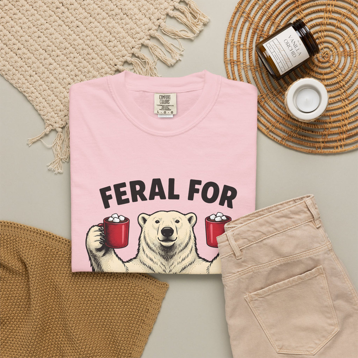White Bear Holiday Frost Gift Rustic Polar Bear Christmas Fan Winter Cartoon Tea Mug T-Shirt