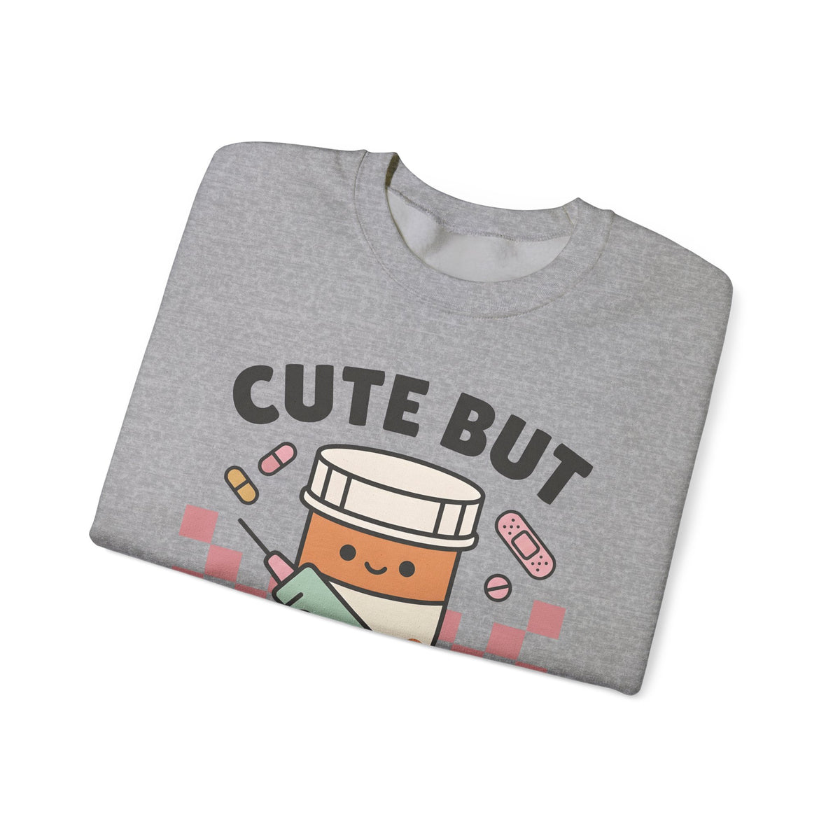 Pill Bottle Syringe Sweatshirt Nurses Medical Gift Women Kawaii Sweatshirt Medication Sweatshirt Nurse Enthusiast Cute Sweatshirt Healthcare Graphic Cartoon