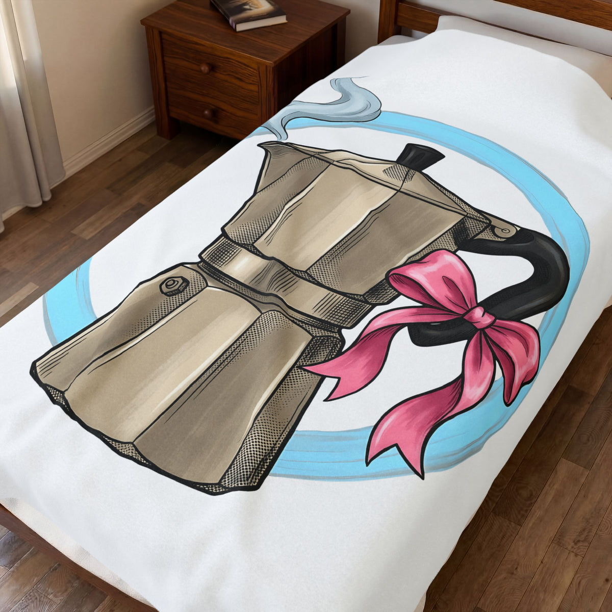 Coffee Pot Blanket Moms Java Gift Women Line Art Blanket Coffee Maker Blanket Mom Fan Coffee Illustration Design Classic Line Blanket