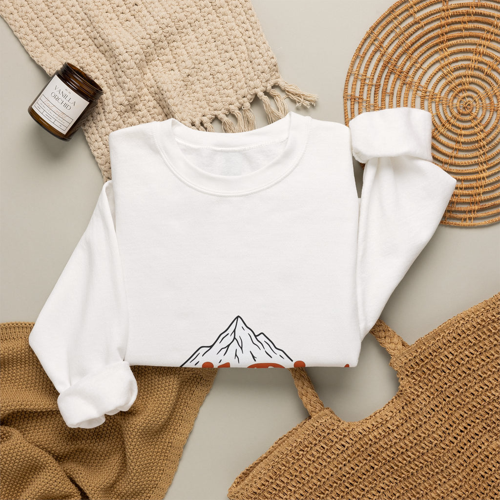 Mountain Design Sweatshirt Sports & Activities Trekking Gift Women Modern Sweatshirt Mountain Sweatshirt Athlete Enthusiast Contemporary Sweatshirt Hiking
