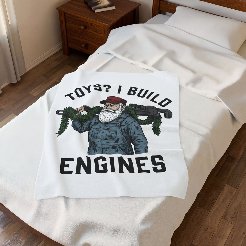 Santa Fixer Blanket Christmas Vehicles Gift Women Classic Blanket Kris Kringle Blanket Xmas Fan Vintage Car Graphic Blanket Line Art Mechanic Tool