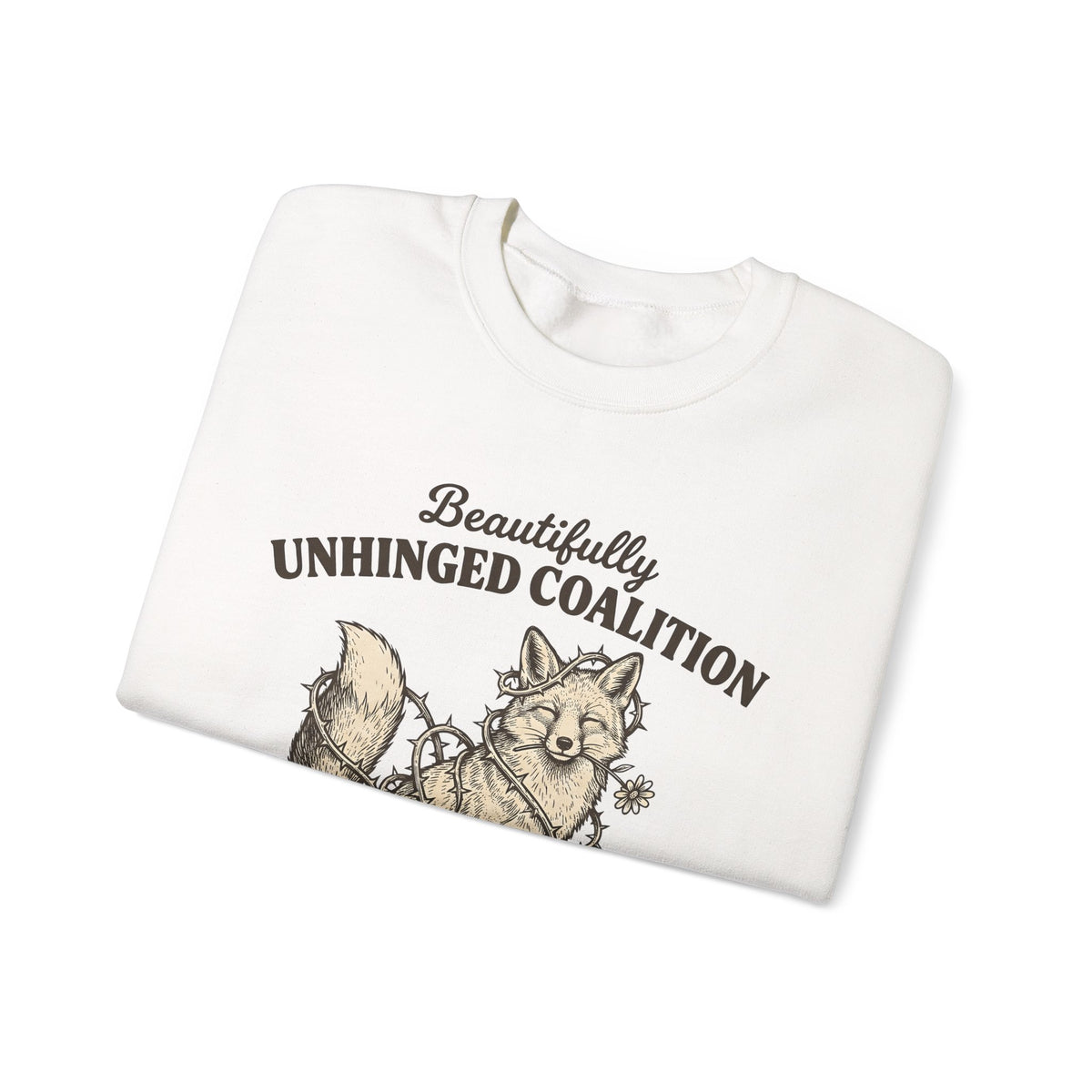 Fox Funny Creatures Gift Classic Fox Humor Fan Vintage Animal Doodle Floral Sweatshirt