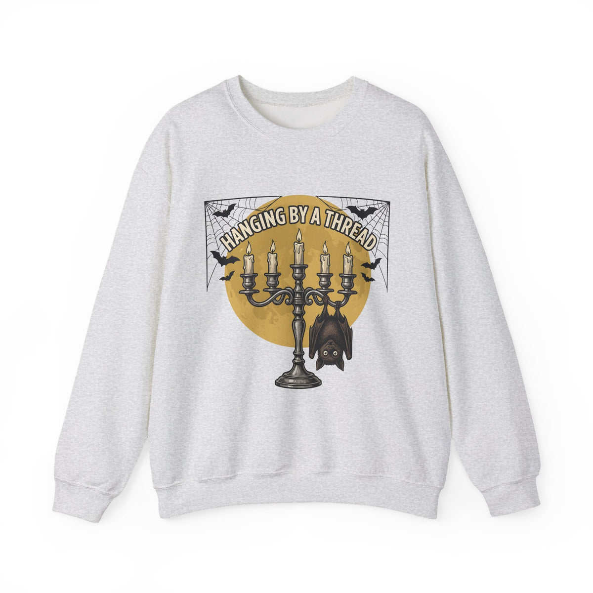 Bat Candelabra Sweatshirt Halloween Goth Gift Women Gothic Sweatshirt Candelabrum Sweatshirt Horror Fan Dark Sweatshirt Emo Graphic Vintage Spiderweb Sweatshirt