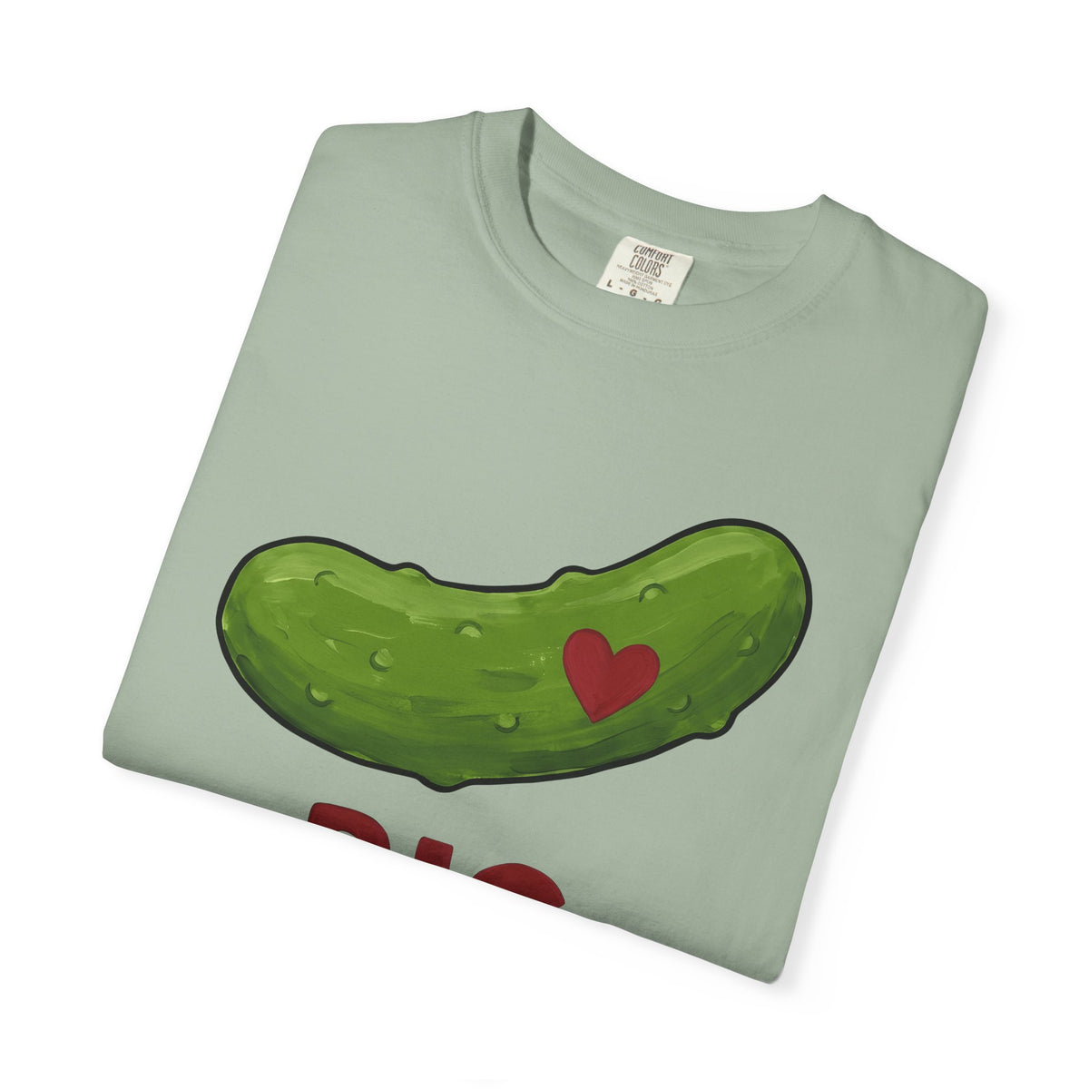 Pickle Illustration T-Shirt Funny Gastronomy Gift Women Doodle T-Shirt Dill T-Shirt Humor Fan Cartoon T-Shirt Food Graphic Outline Heart Shape