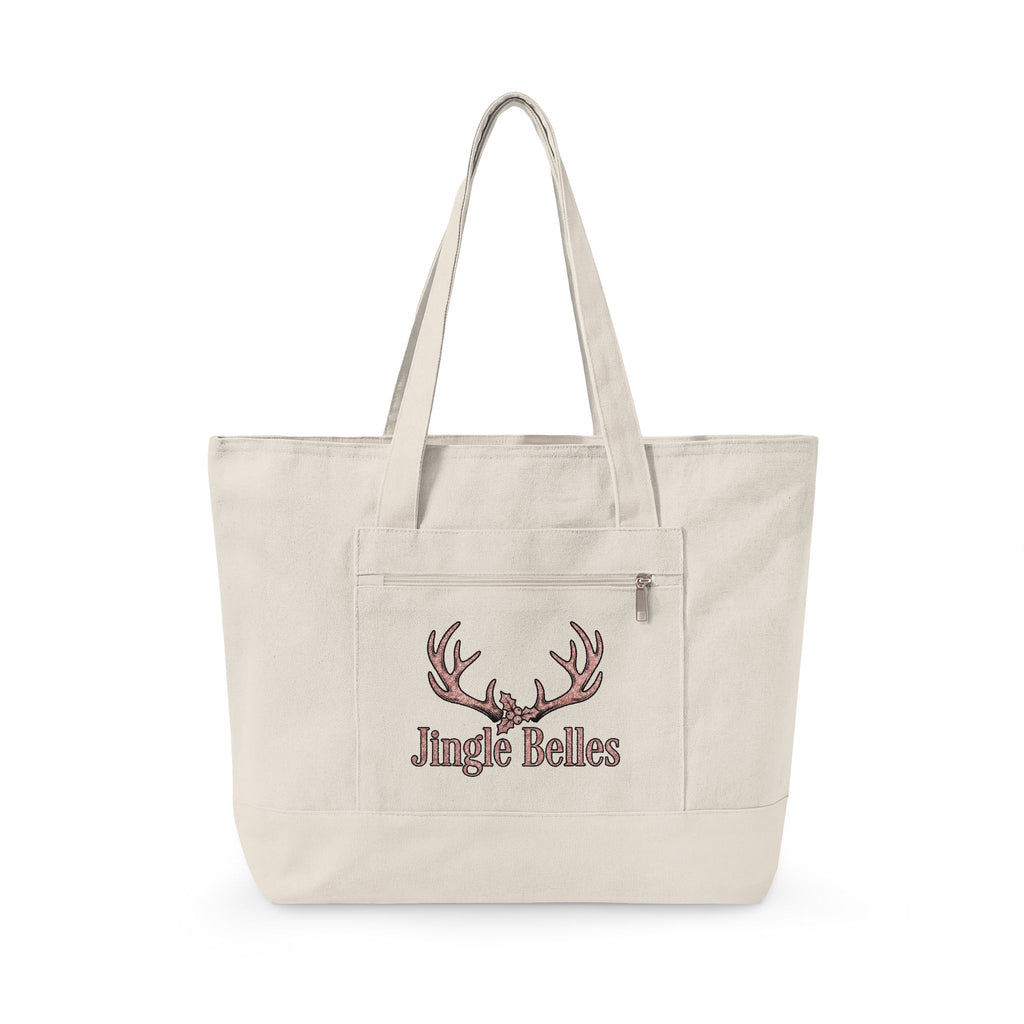 Reindeer Antlers Christmas Holiday Gift Glitter Caribou Xmas Fan Sparkly Seasonal Hand Drawn Tote Bag