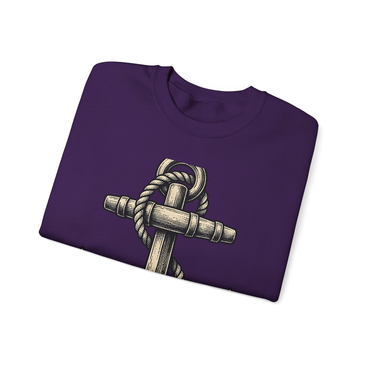 Anchor Line Nautical Beach Gift Old School Rope Sailor Fan Mooring Outline Seaside Sweatshirt