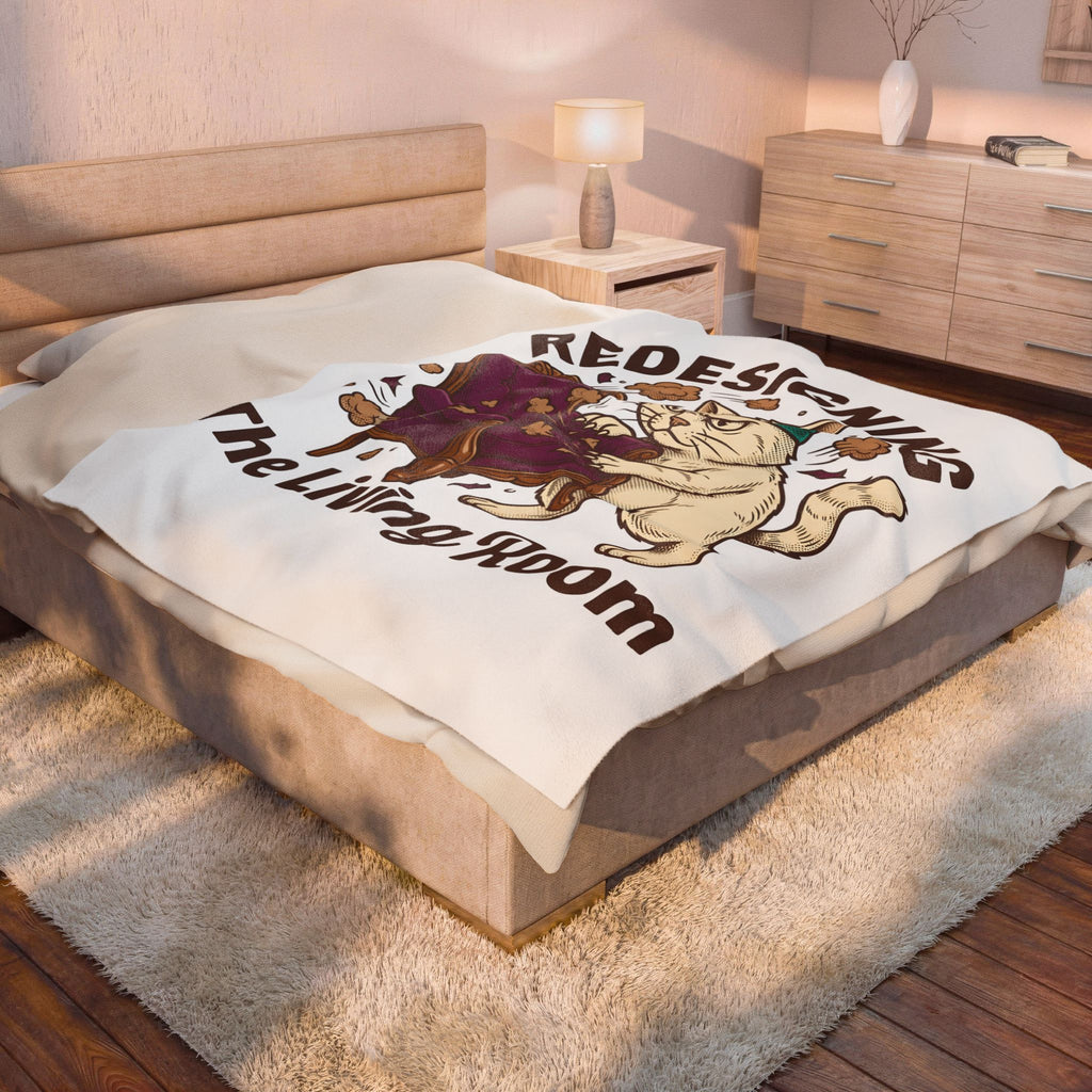 Cat Scratching Chair Blanket Cat Humor Gift Women Cartoon Blanket Scratching Post Blanket Cat Fan Feline Blanket Funny Graphic Vintage Armchair