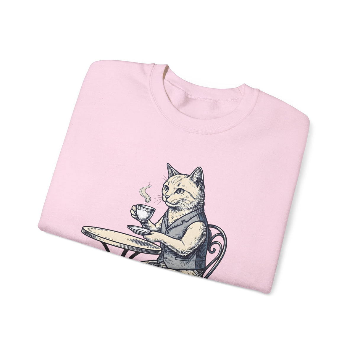 Cat Mocha Sweatshirt Coffee Creature Gift Women Nostalgic Sweatshirt Kitten Sweatshirt Coffee Fan Animal Graphic Doodle Café Bench Sweatshirt