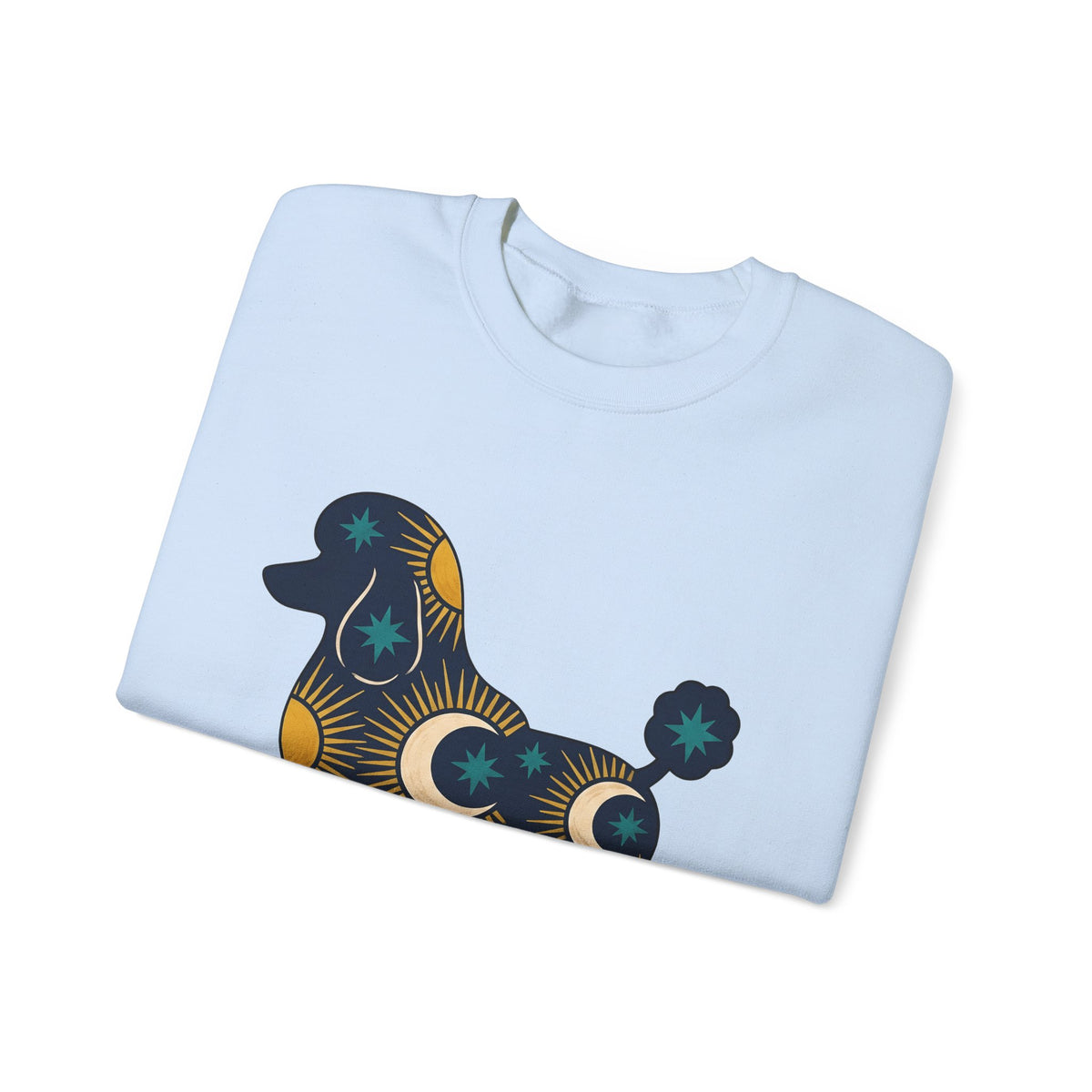 Poodle Illustration Sweatshirt Dog Zodiac Gift Women Rustic Sweatshirt Poodle Sweatshirt Dog Fan Canine Sweatshirt Zodiac Graphic Simple Star Symbols Sweatshirt