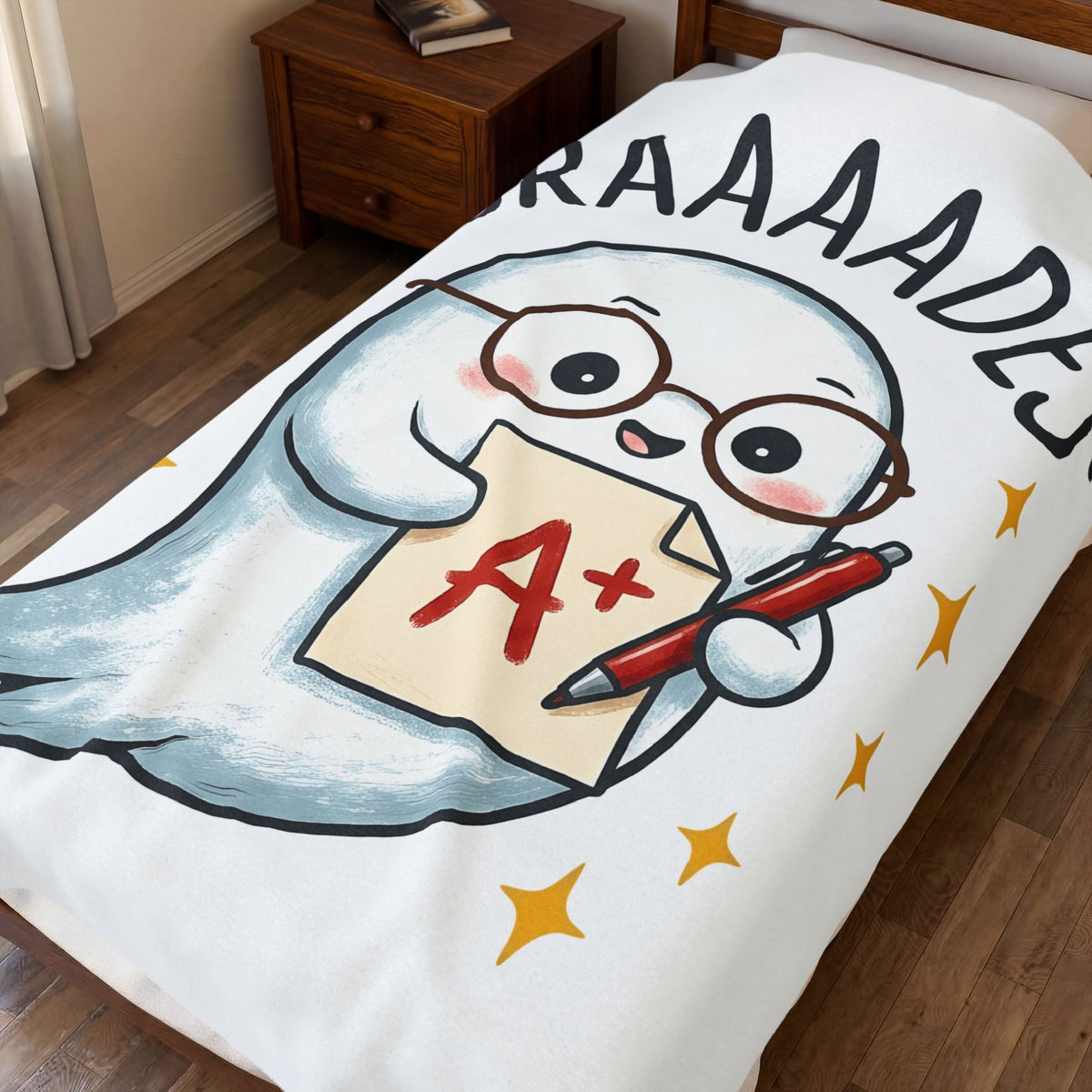 Ghost Teacher Blanket Teachers School Gift Women Cute Kawaii Blanket Specter Blanket Educator Enthusiast Kawaii Blanket Classroom Graphic Cartoon