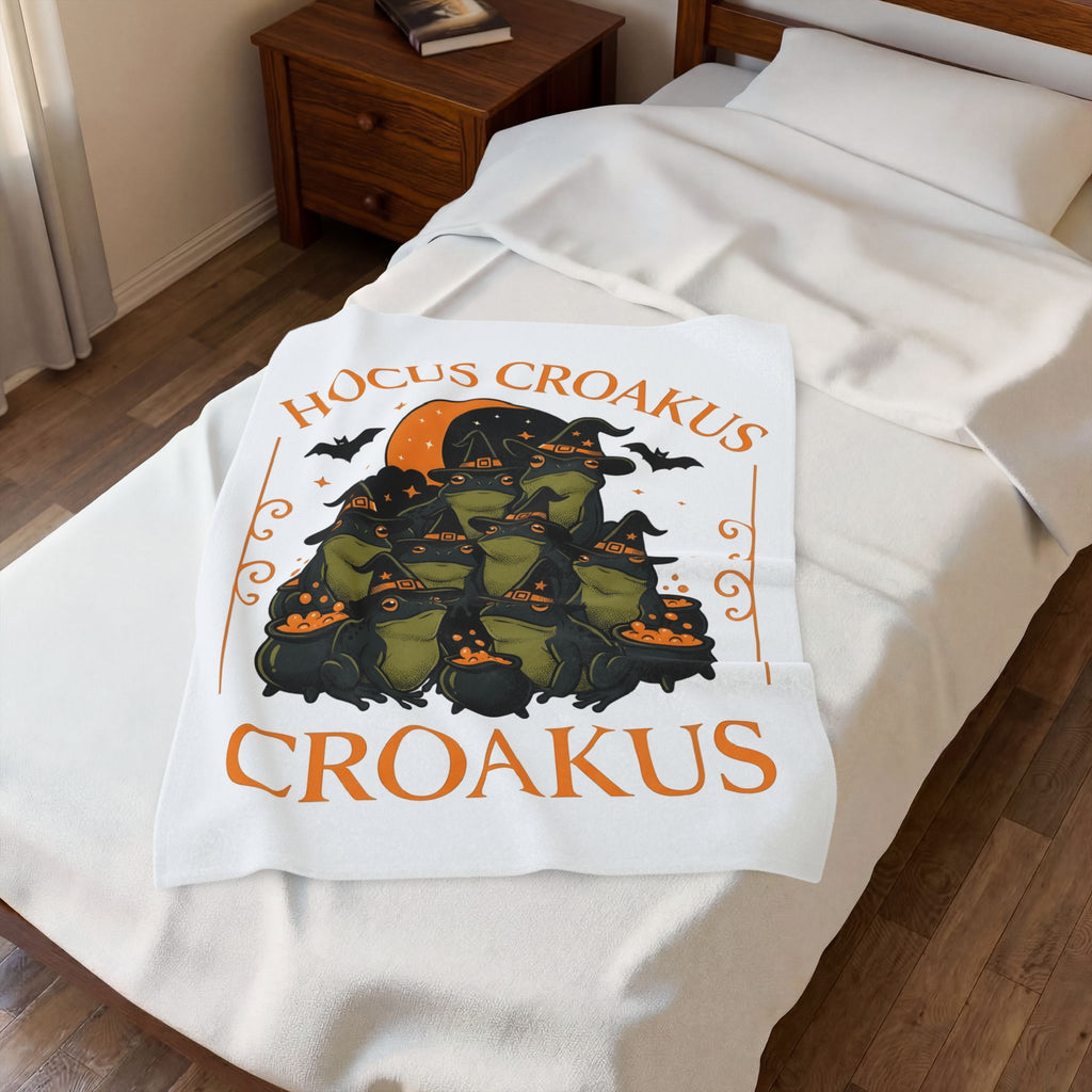Witch Frogs Blanket Halloween Animal Gift Women Cartoon Blanket Toad Blanket Horror Fan Comic Blanket Creature Graphic Vintage Cauldrons Blanket