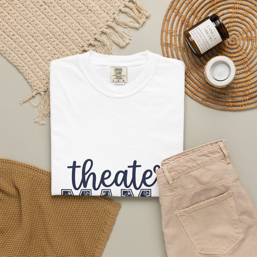 Flower Lettering T-Shirt Moms Plays Gift Women Strong T-Shirt Typography T-Shirt Motherhood Fan Bold T-Shirt Theater Graphic Contemporary Blossoms