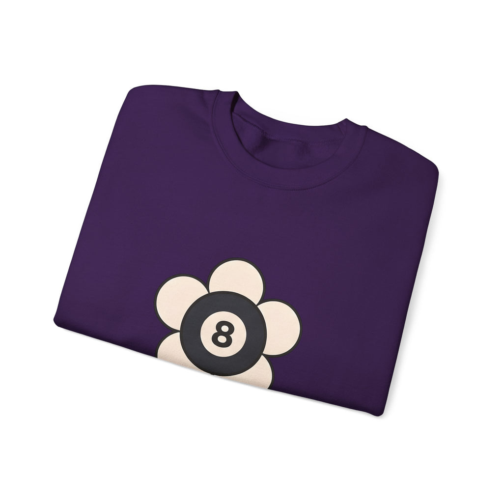 Eight Ball Flower Billiards Plants Gift Modern Magic Flower Pool Fan Artistic Floral Antique Sweatshirt