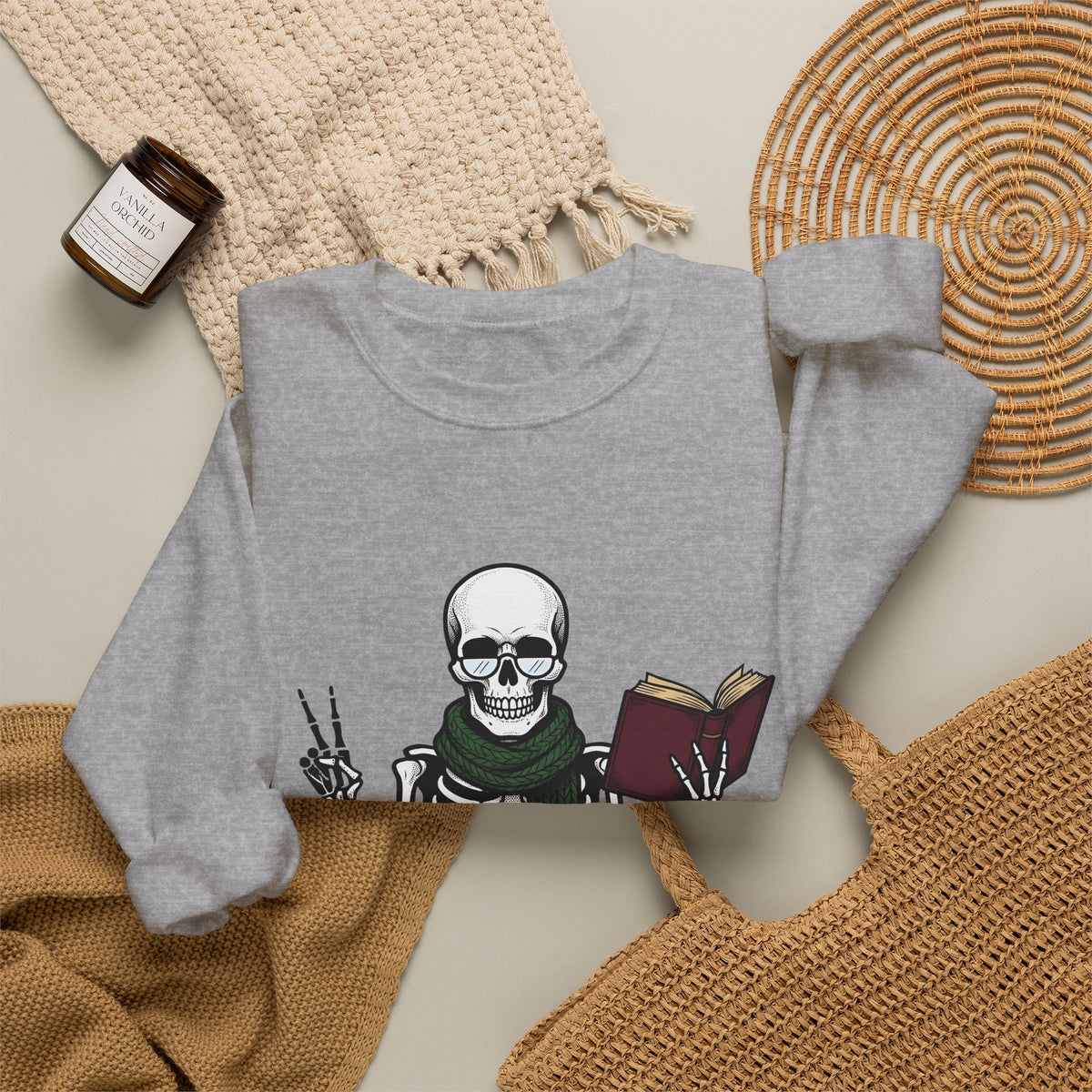 Skull Story Sweatshirt Funny Fall Gift Women Cartoon Sweatshirt Skull Sweatshirt Humor Fan Comic Sweatshirt Autumn Graphic Classic Wild Mushrooms Sweatshirt