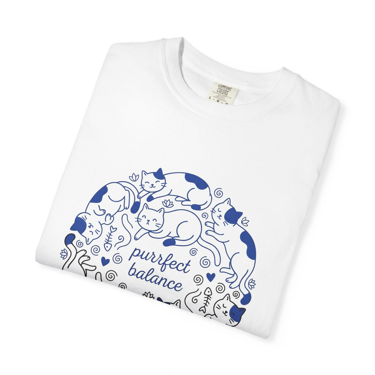 Sleeping Cats T-Shirt Cat Animals Gift Women Doodle T-Shirt Kitten T-Shirt Cat Fan Feline T-Shirt Cartoon Graphic Wildlife Illustration Minimalist