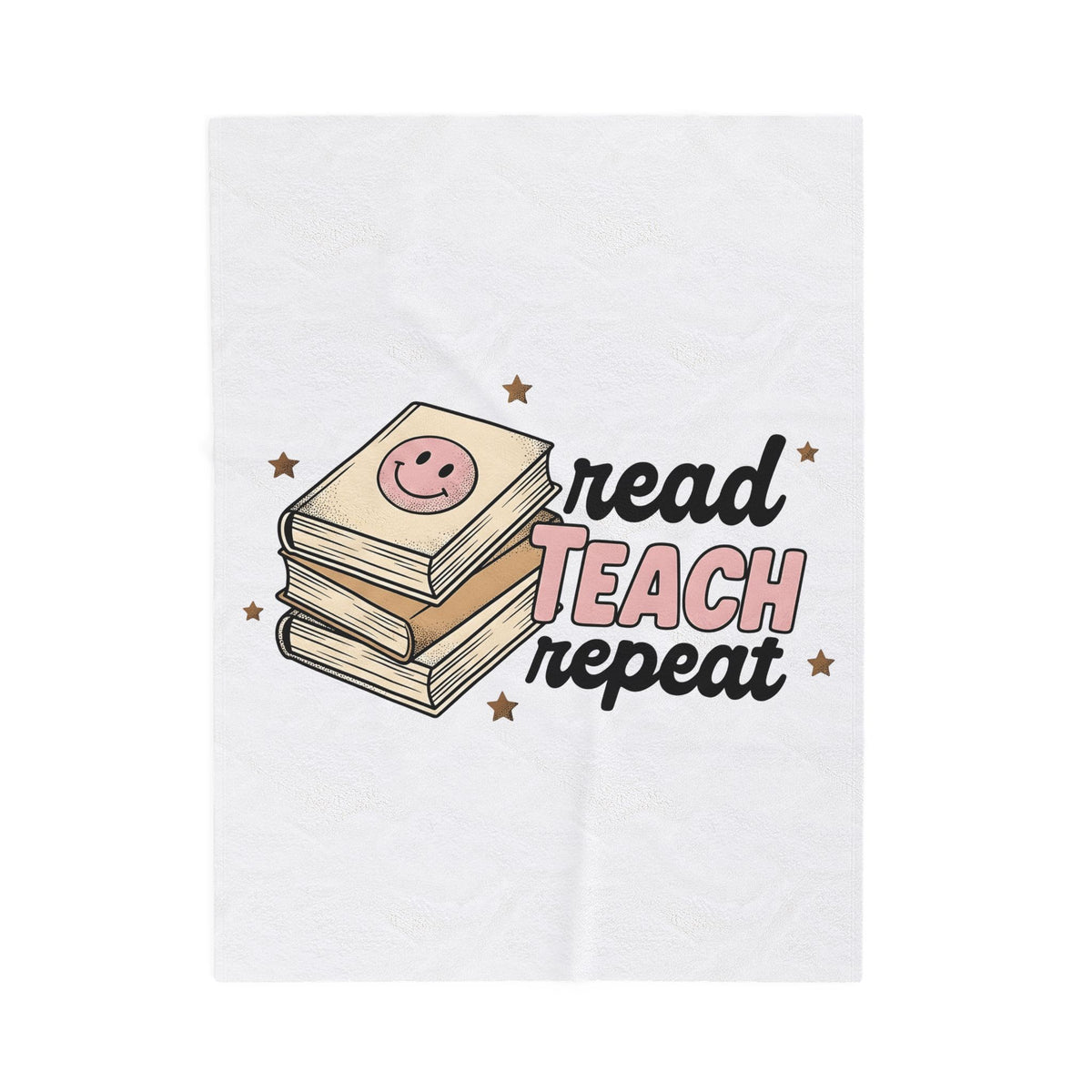 Stacked Books Teachers Reading Gift Cartoon Book Pile Educator Enthusiast Comic Literacy Retro Blanket