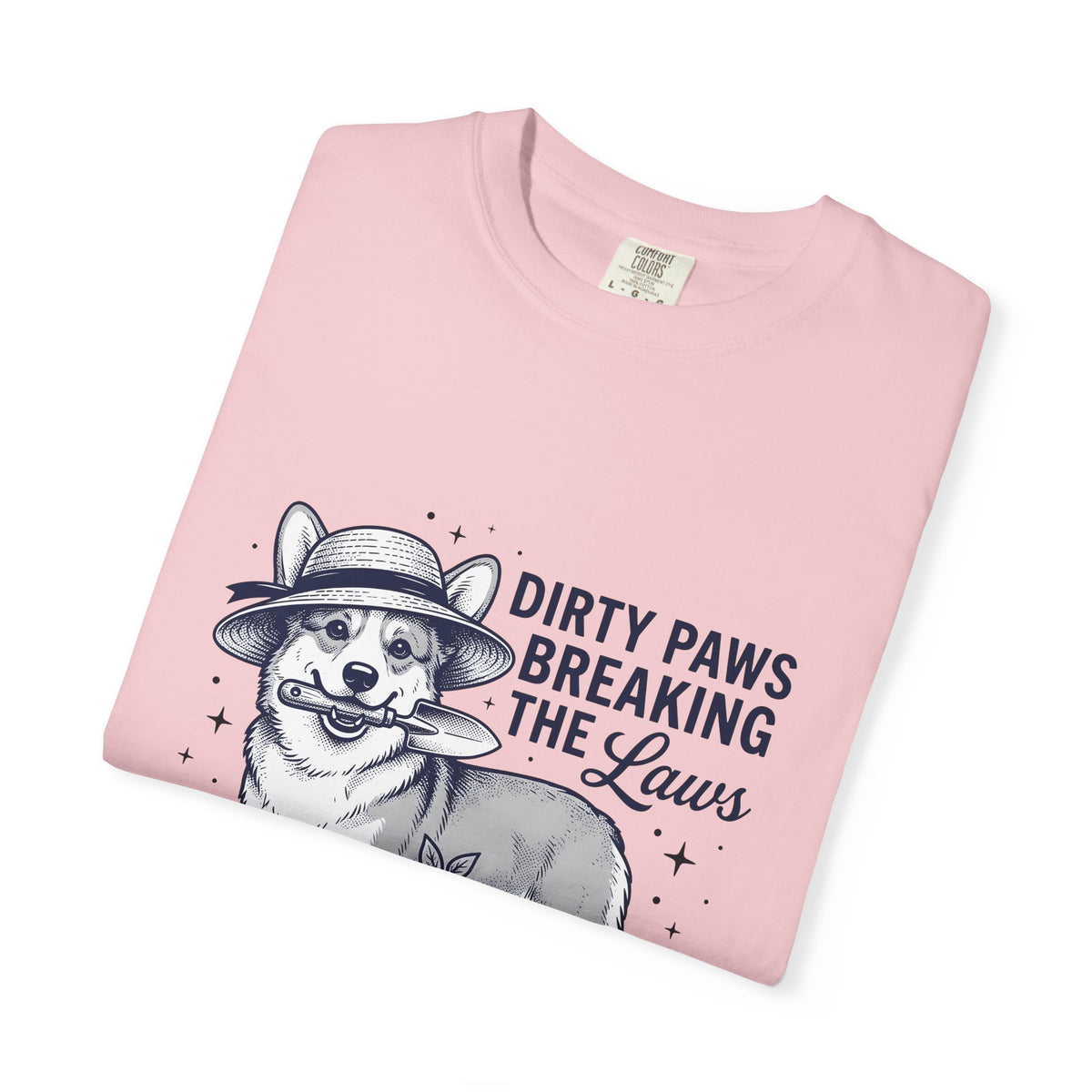 Corgi Canine T-Shirt Dog Horticulture Gift Women Old School T-Shirt Dog T-Shirt Dog Fan Puppy T-Shirt Gardening Graphic Outline Hand Shovel T-Shirt