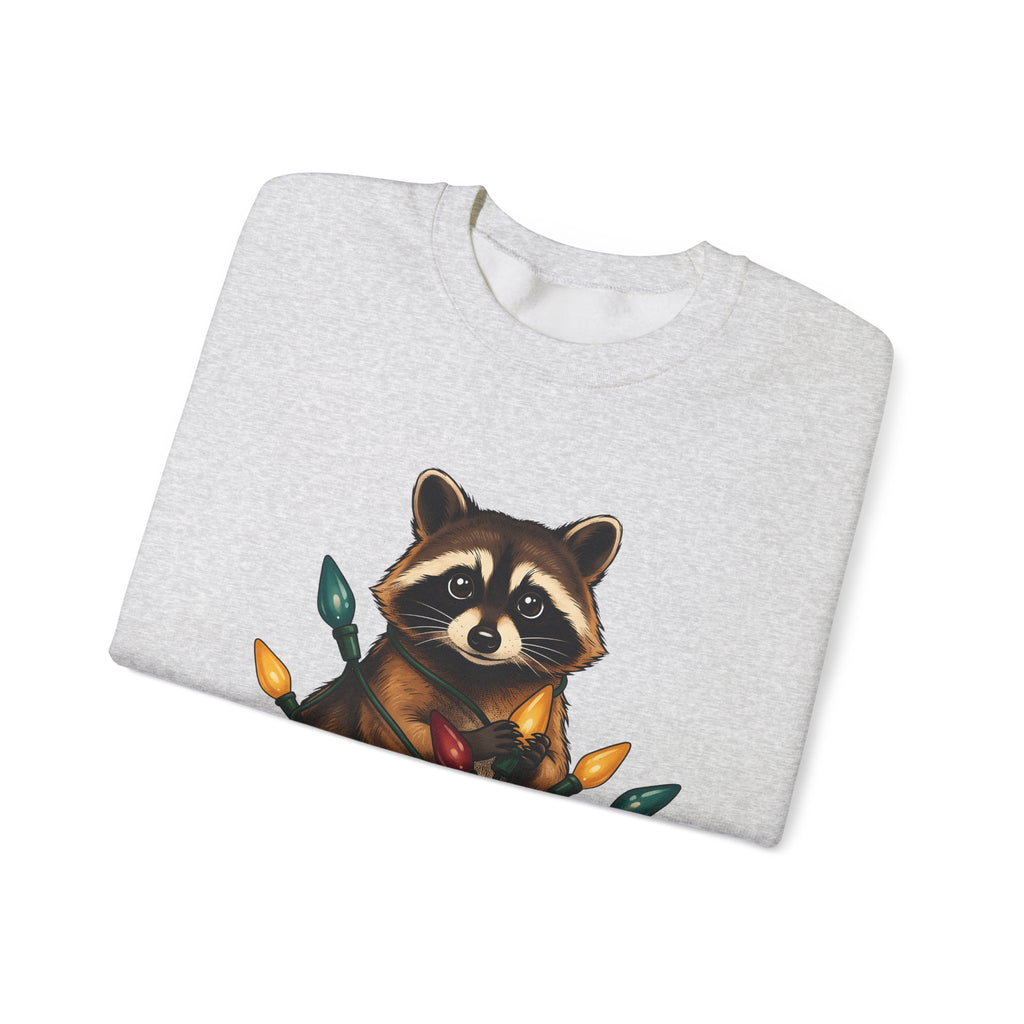 Raccoon Animals Seasonal Gift Playful Trash Panda Wildlife Fan Quirky Christmas Cartoon Sweatshirt