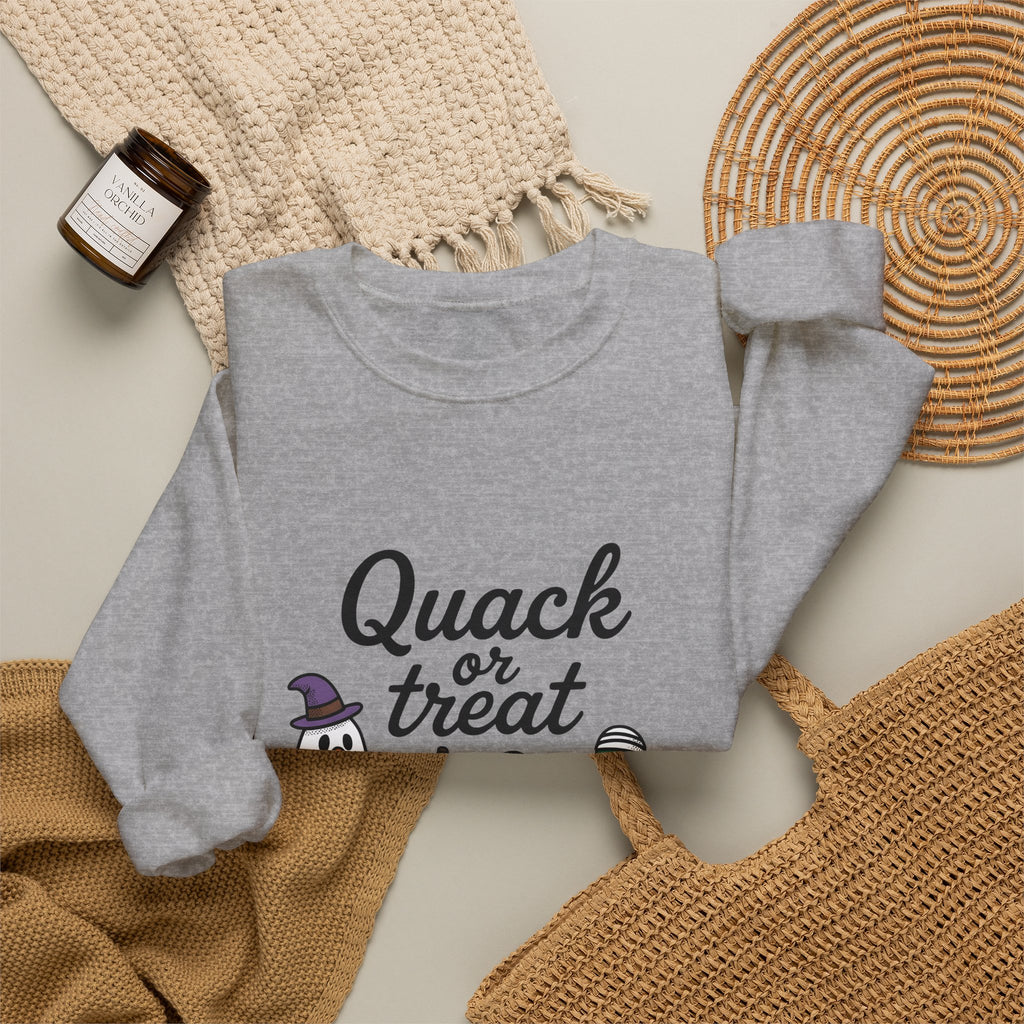 Duck Attire Sweatshirt Halloween Pets Gift Women Animated Sweatshirt Duckling Sweatshirt Spooky Fan Cartoon Sweatshirt Animal Graphic Hand Drawn Jack O Lantern