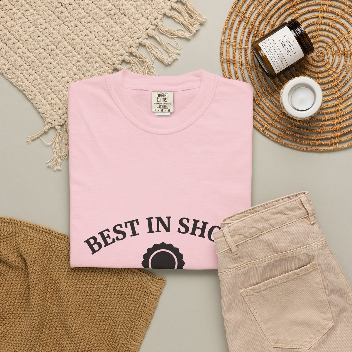 Award Ribbon T-Shirt Dog Competition Gift Women Minimalist T-Shirt Rosette T-Shirt Dog Fan Simple T-Shirt Championship Graphic Retro Badge T-Shirt