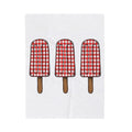 Popsicle Set Blanket 4th Of July Beach Gift Women Rustic Blanket Ice Pop Blanket Patriotic Fan Vintage Blanket Coastal Graphic Retro Checkered