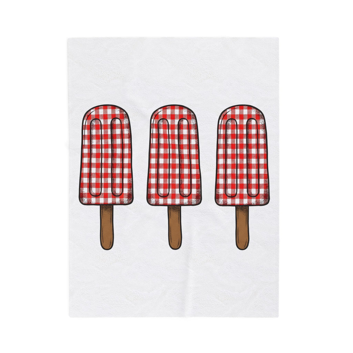 Popsicle Set Blanket 4th Of July Beach Gift Women Rustic Blanket Ice Pop Blanket Patriotic Fan Vintage Blanket Coastal Graphic Retro Checkered