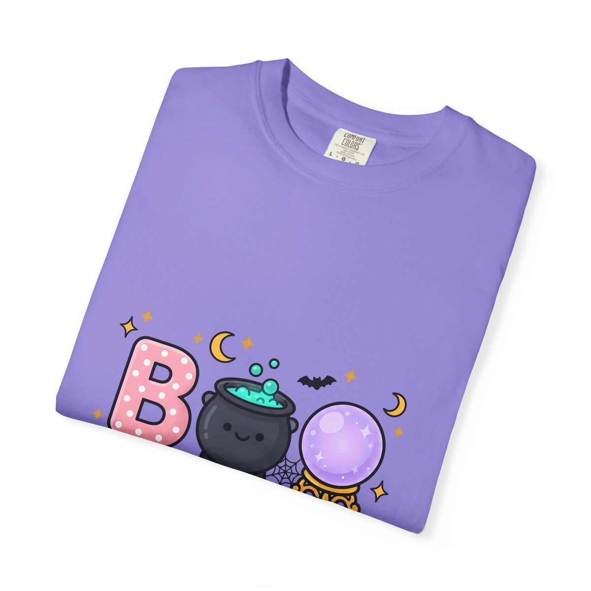 Witch Cauldron Halloween Spellcaster Gift Cute Cauldron Horror Fan Kawaii Warlock Comic Magic Orb T-Shirt