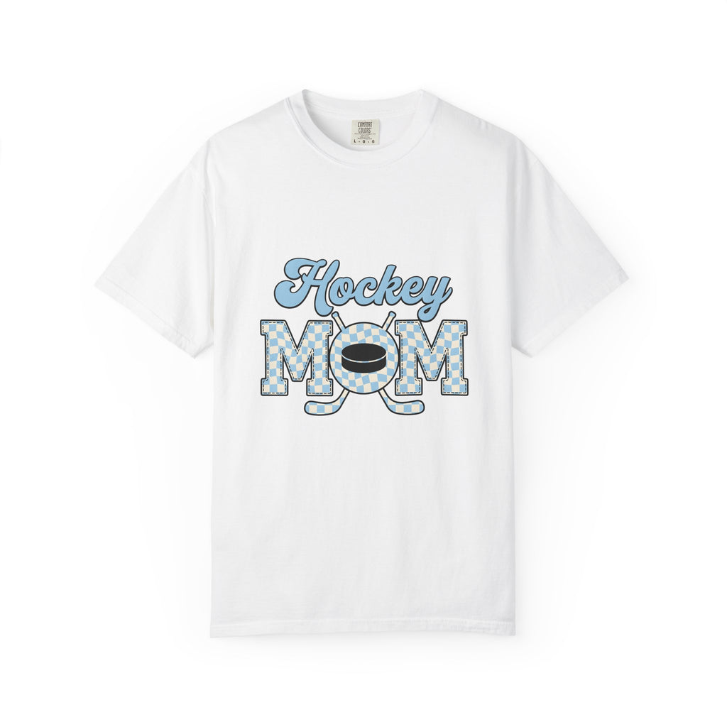 Hockey Puck T-Shirt Hockey Mom Sports Gift Women Retro T-Shirt Puck T-Shirt Hockey Fan Vintage T-Shirt Athletic Graphic Checkered Hockey Sticks
