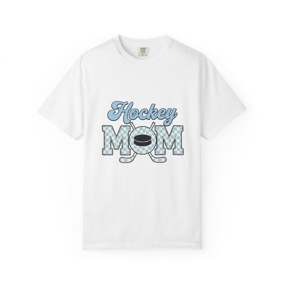 Hockey Puck T-Shirt Hockey Mom Sports Gift Women Retro T-Shirt Puck T-Shirt Hockey Fan Vintage T-Shirt Athletic Graphic Checkered Hockey Sticks