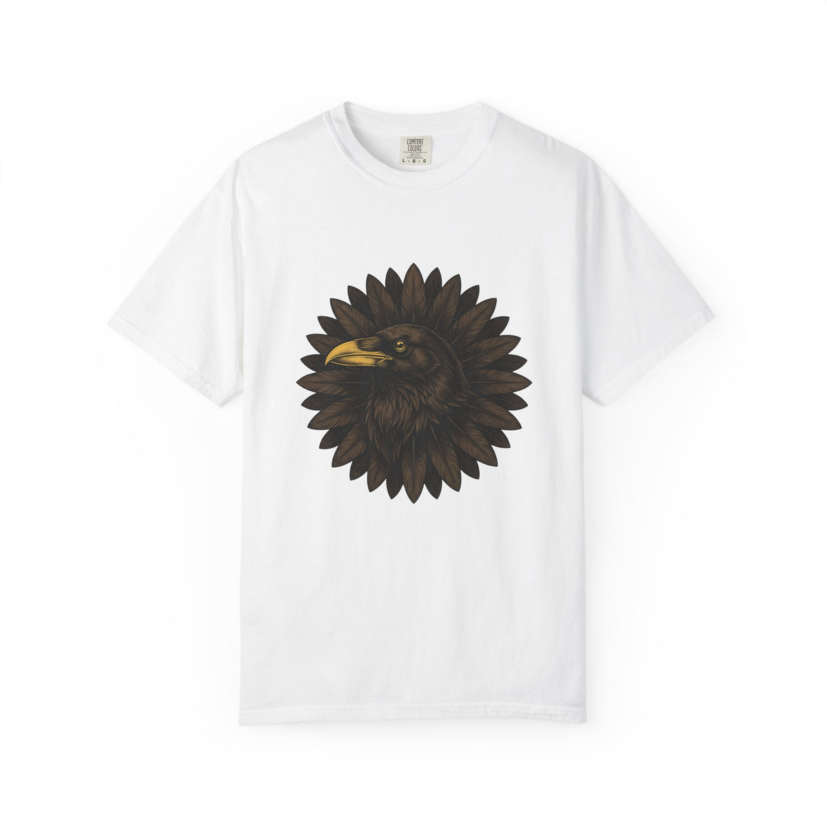 Corvid Flower T-Shirt Boho Chic Paranormal Gift Women Tribal T-Shirt Crow T-Shirt Bohemian Fan Ethnic T-Shirt Occult Graphic Antique Wing T-Shirt