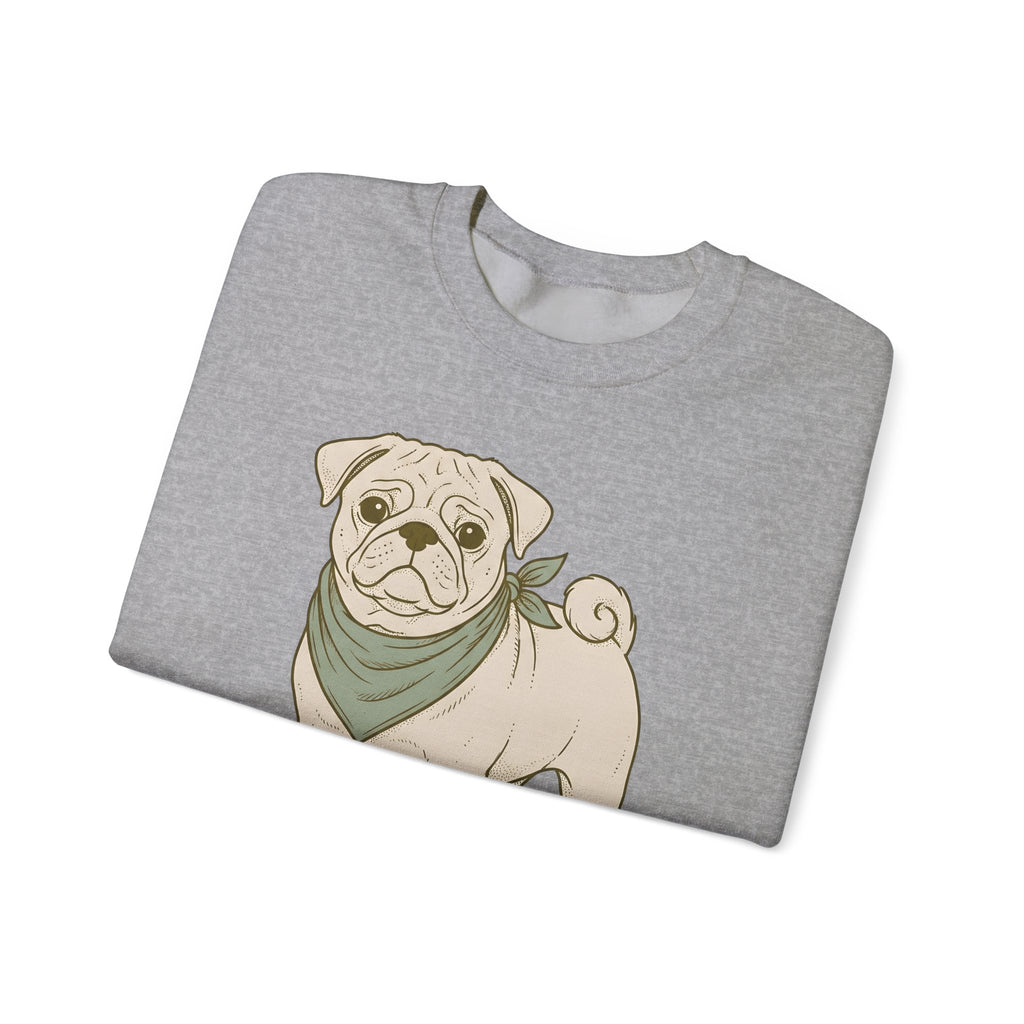 Pug Dog Sweatshirt Dog Pets Gift Women Hand Drawn Sweatshirt Puggle Sweatshirt Dog Fan Mop Dog Graphic Pet Design Illustration Minimalist Bandana Sweatshirt