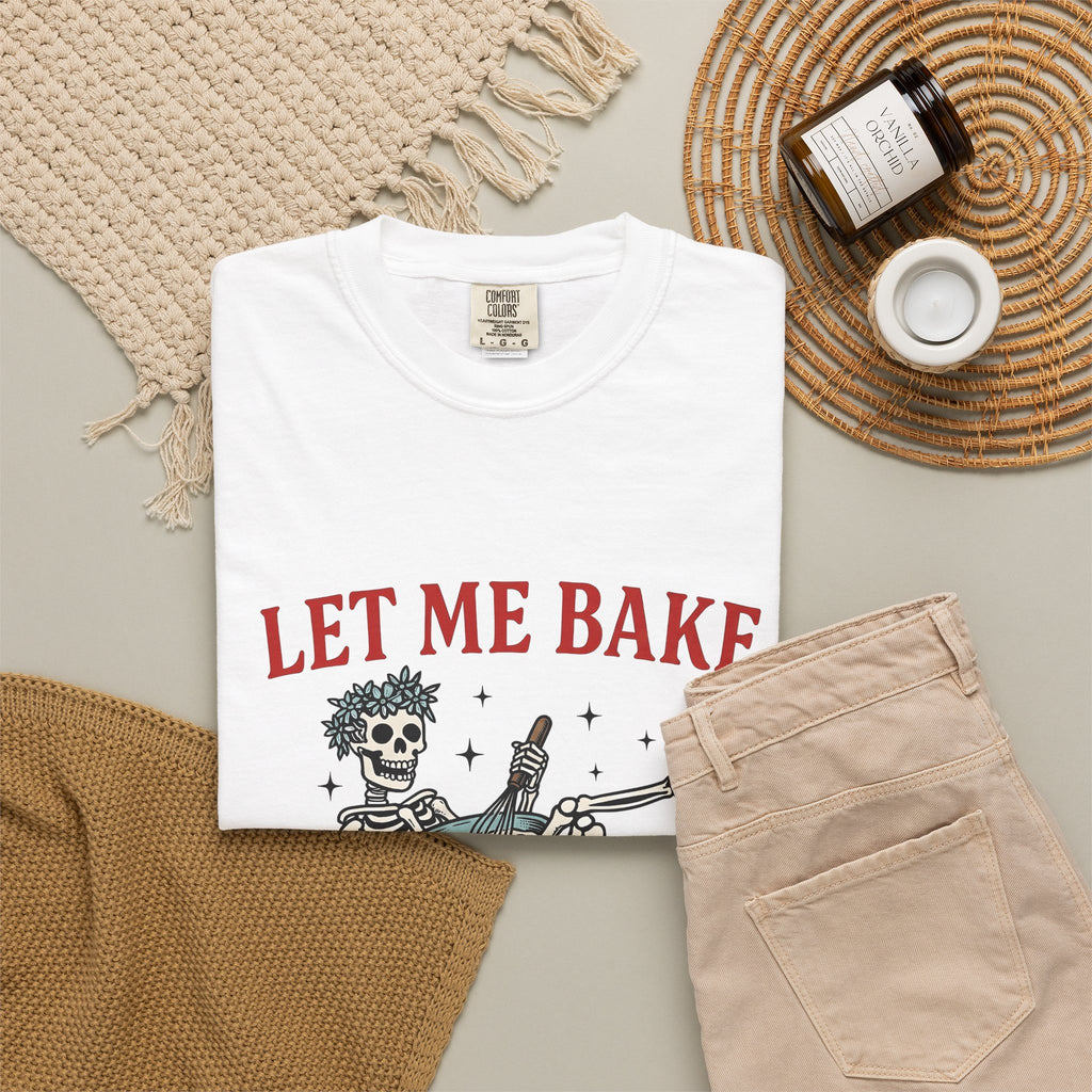 Skeleton Chef T-Shirt Funny Desserts Gift Women Pop Art T-Shirt Skeleton T-Shirt Humor Fan Comic T-Shirt Pastry Graphic Old School Mixing Bowl