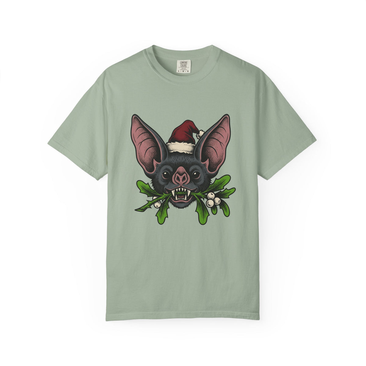 Bat Christmas Hat T-Shirt Christmas Alternative Gift Women Traditional T-Shirt Santa Hat T-Shirt Xmas Fan Vintage T-Shirt Gothic Graphic Retro