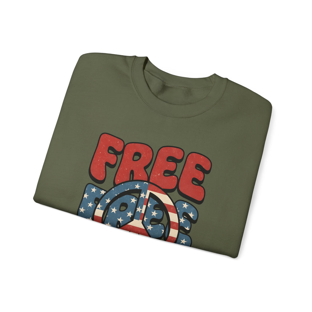 Peace Sign Sweatshirt 4th Of July Independence Gift Women Nostalgic Sweatshirt Peace Symbol Sweatshirt Patriot Fan Retro Sweatshirt Liberty Graphic Classic
