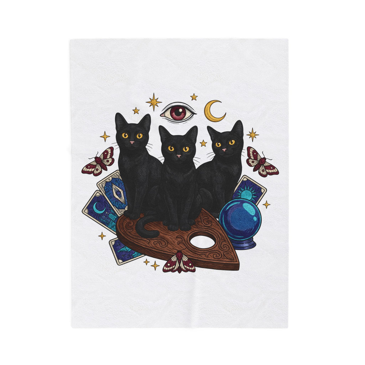 Black Cats Blanket Cat Witchcraft Gift Women Mystical Blanket Kitties Blanket Cat Fan Occult Graphic Blanket Vintage Tarot Cards Blanket