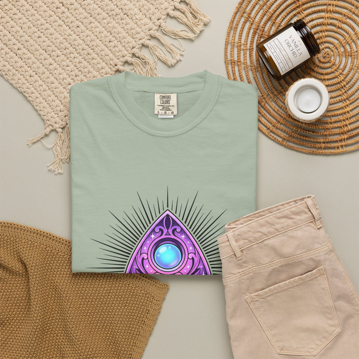 Magic Planchette T-Shirt Boho Chic Zodiac Gift Women Mystical T-Shirt Ouija Board T-Shirt Bohemian Fan Spiritual T-Shirt Astrology Graphic Trippy
