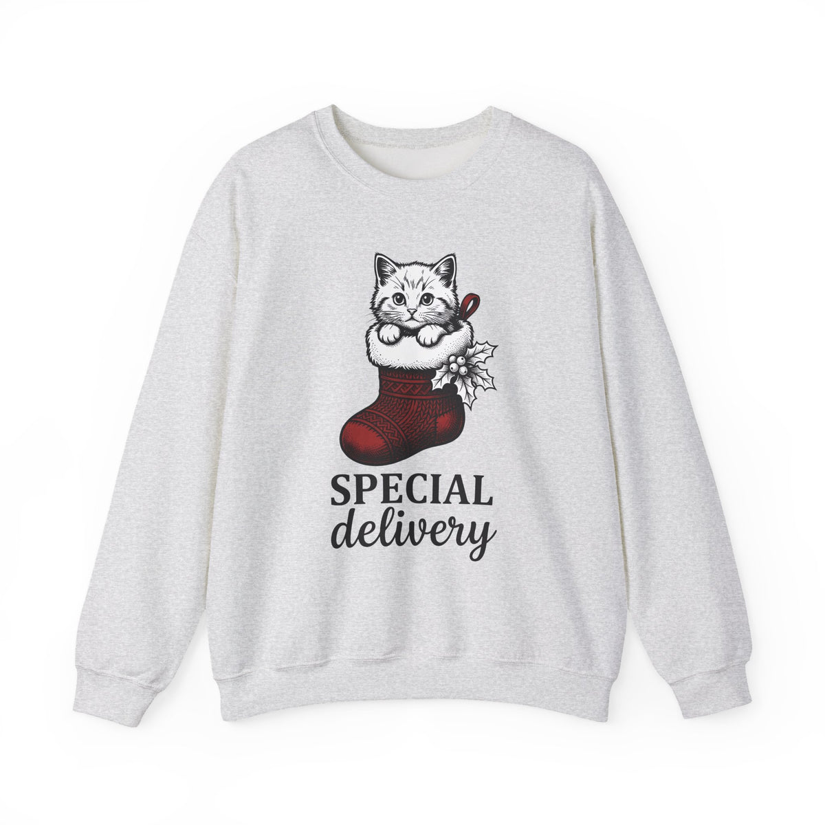 Kitten Stocking Sweatshirt Cat Christmas Gift Women Vintage Sweatshirt Christmas Stocking Sweatshirt Cat Fan Retro Sweatshirt Winter Graphic