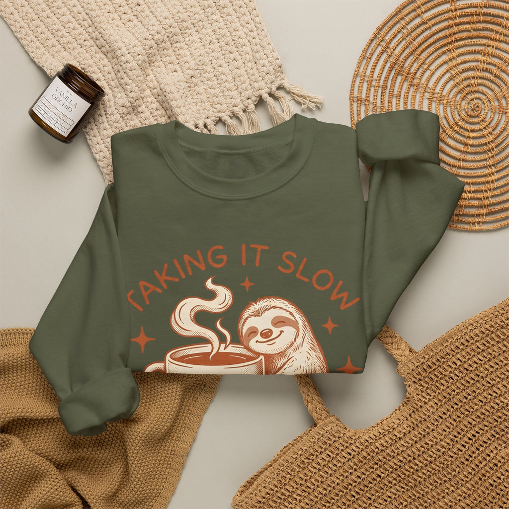 Sloth Latte Cup Sweatshirt Coffee Pets Gift Women Cartoon Sweatshirt Sweatshirt Sweatshirt Coffee Fan Coffee Cup Sweatshirt Animal Graphic Hand Drawn Twinkles Sweatshirt
