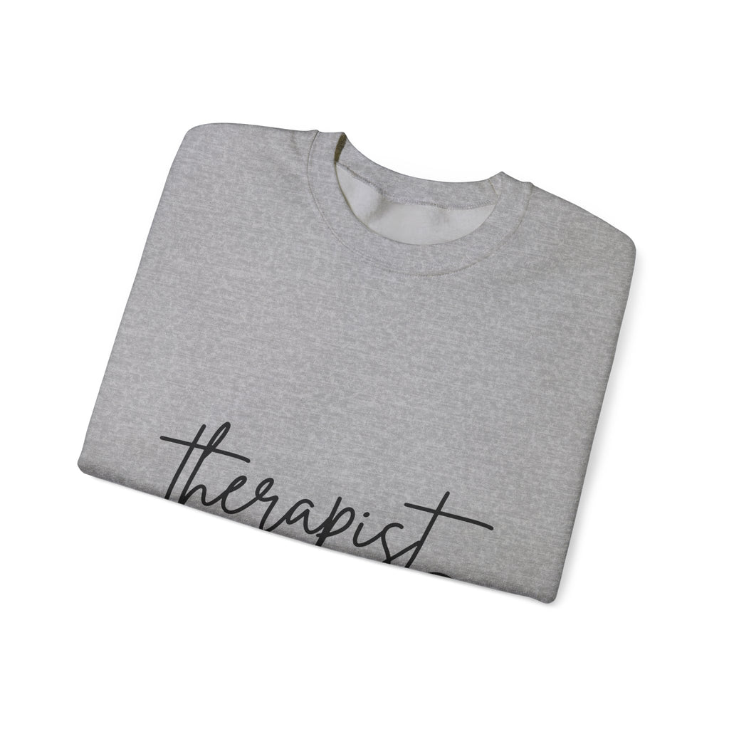 Therapist Word Art Sweatshirt Therapist Wellness Gift Women Minimalist Sweatshirt Counseling Typography Sweatshirt Mental Health Enthusiast Simple Sweatshirt