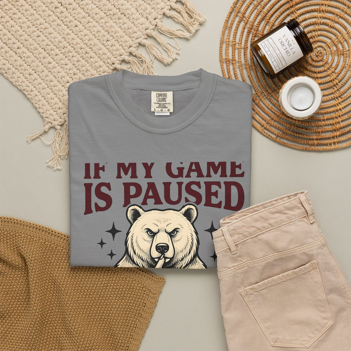 Gamer Bear Gaming Creature Gift Cartoon Teddy Gamer Fan Comic Creature Old School Controller T-Shirt