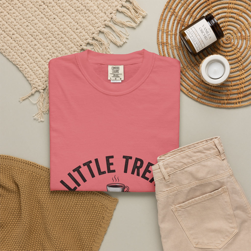 Coffee Cup Dessert T-Shirt Coffee Food Gift Women Vintage T-Shirt Dessert T-Shirt Coffee Fan Retro T-Shirt Bakery Graphic Hand Drawn Coins T-Shirt
