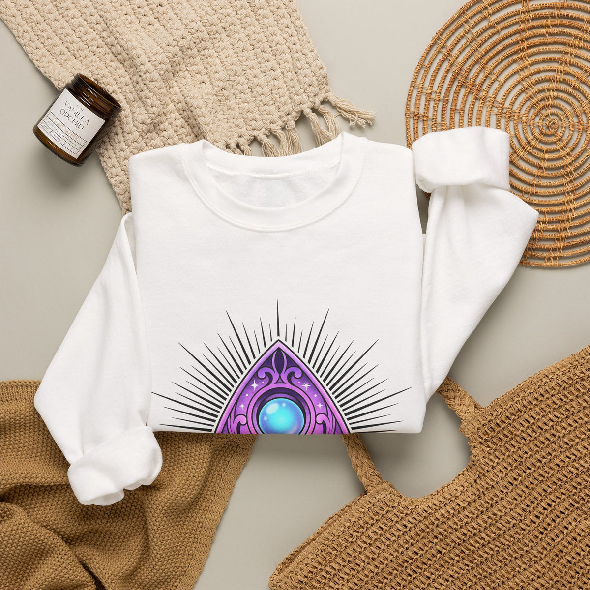 Magic Planchette Sweatshirt Boho Chic Zodiac Gift Women Mystical Sweatshirt Ouija Board Sweatshirt Bohemian Fan Spiritual Sweatshirt Astrology Graphic Trippy