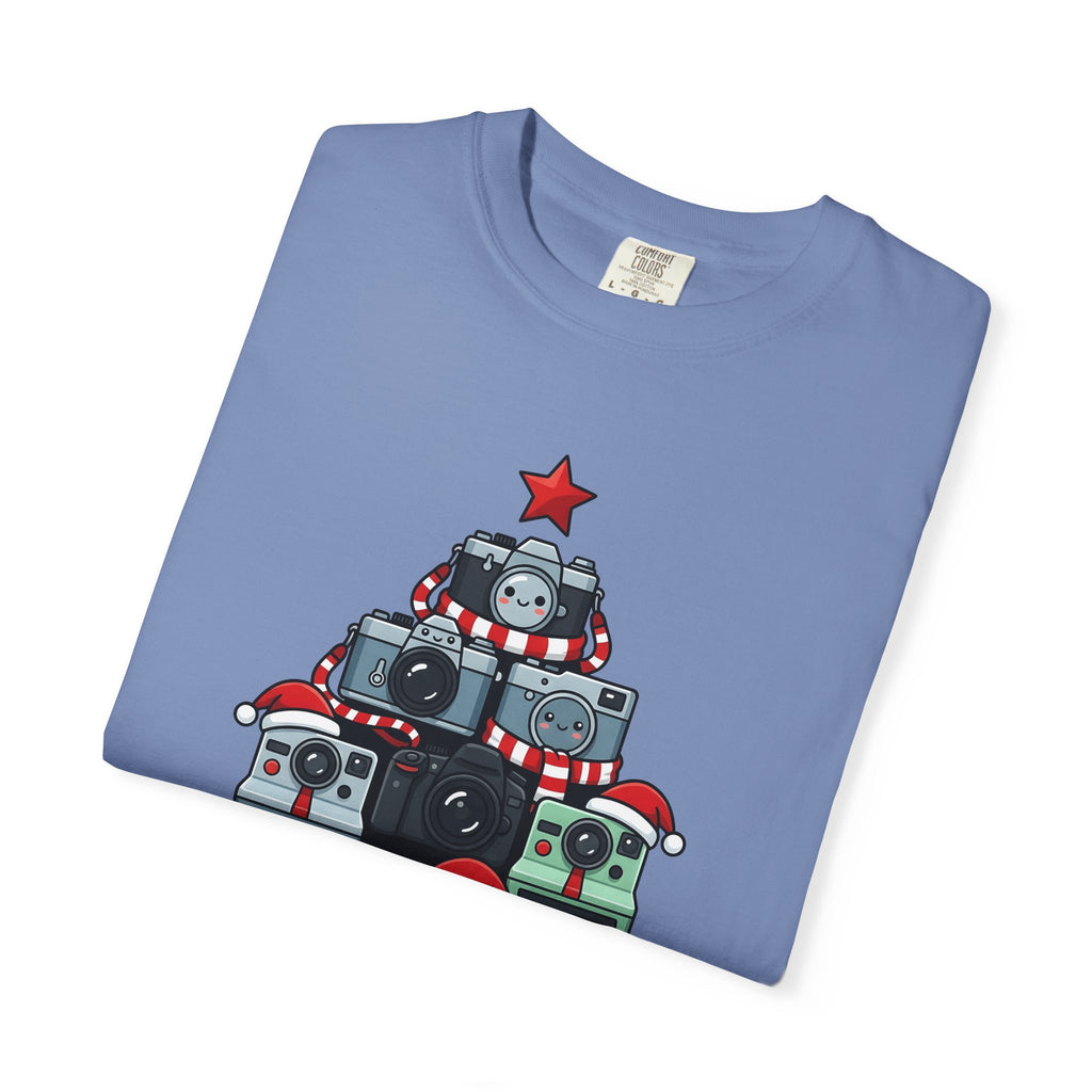 Camera Tree Christmas Photography Gift Kawaii Tree Camera Xmas Enthusiast Cute Photographic T-Shirt