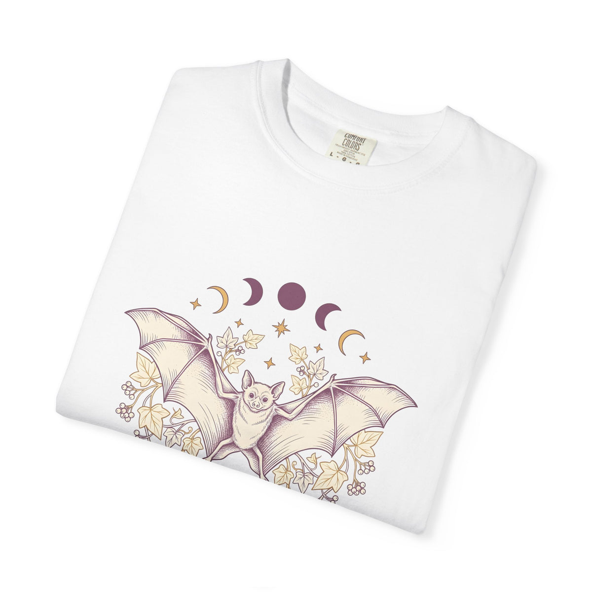 Bat Drawing T-Shirt Cottagecore Dark Gift Women Hippie T-Shirt Bat T-Shirt Cottage Fan Bohemian T-Shirt Gothic Graphic Antique Plant T-Shirt
