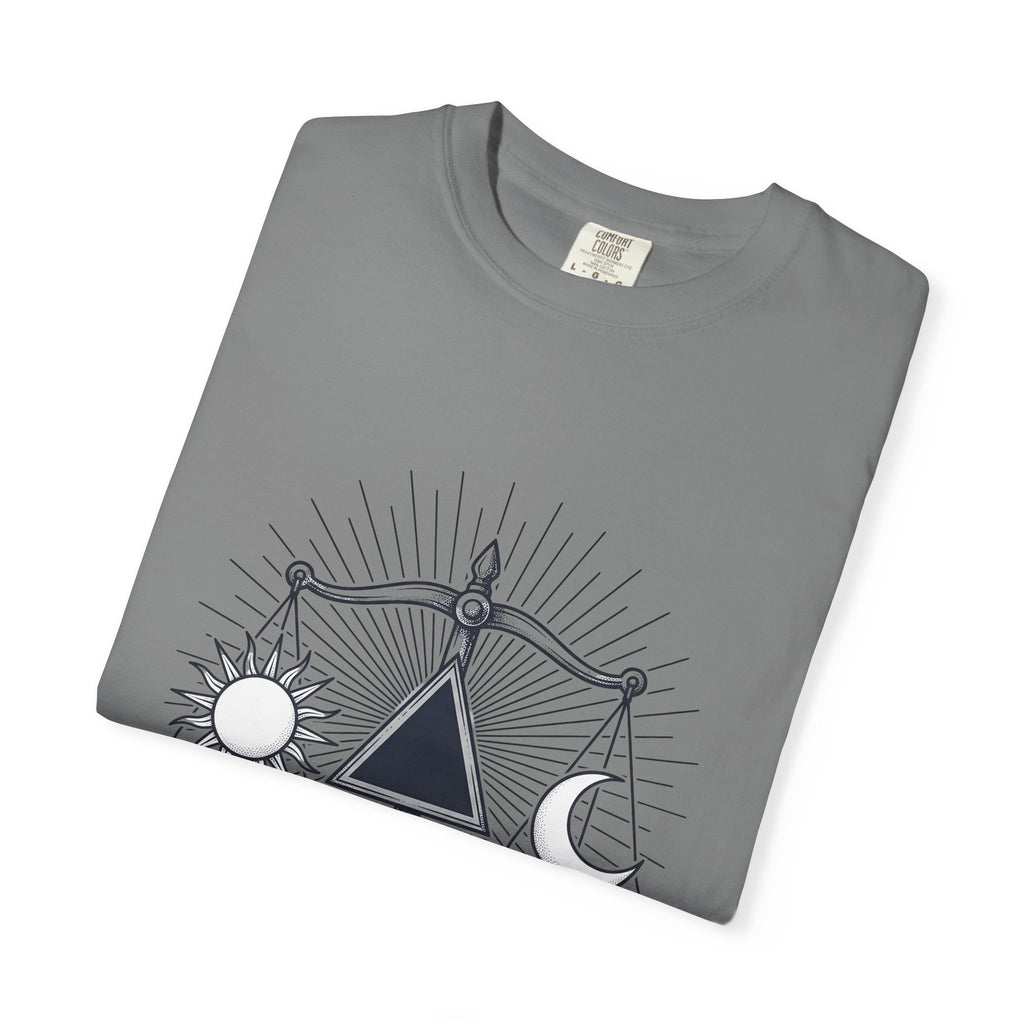 Sun Moon Symmetry T-Shirt Boho Chic Star Signs Gift Women Fantasy T-Shirt Lunar T-Shirt Bohemian Fan Mystical T-Shirt Zodiac Graphic Sketch Scale