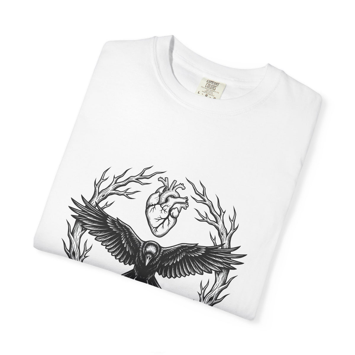 Raven Love T-Shirt Gothic Gloom Gift Women Spooky T-Shirt Crow Love T-Shirt Dark Fan Creepy T-Shirt Dark Illustration Hand Drawn Antler Crown