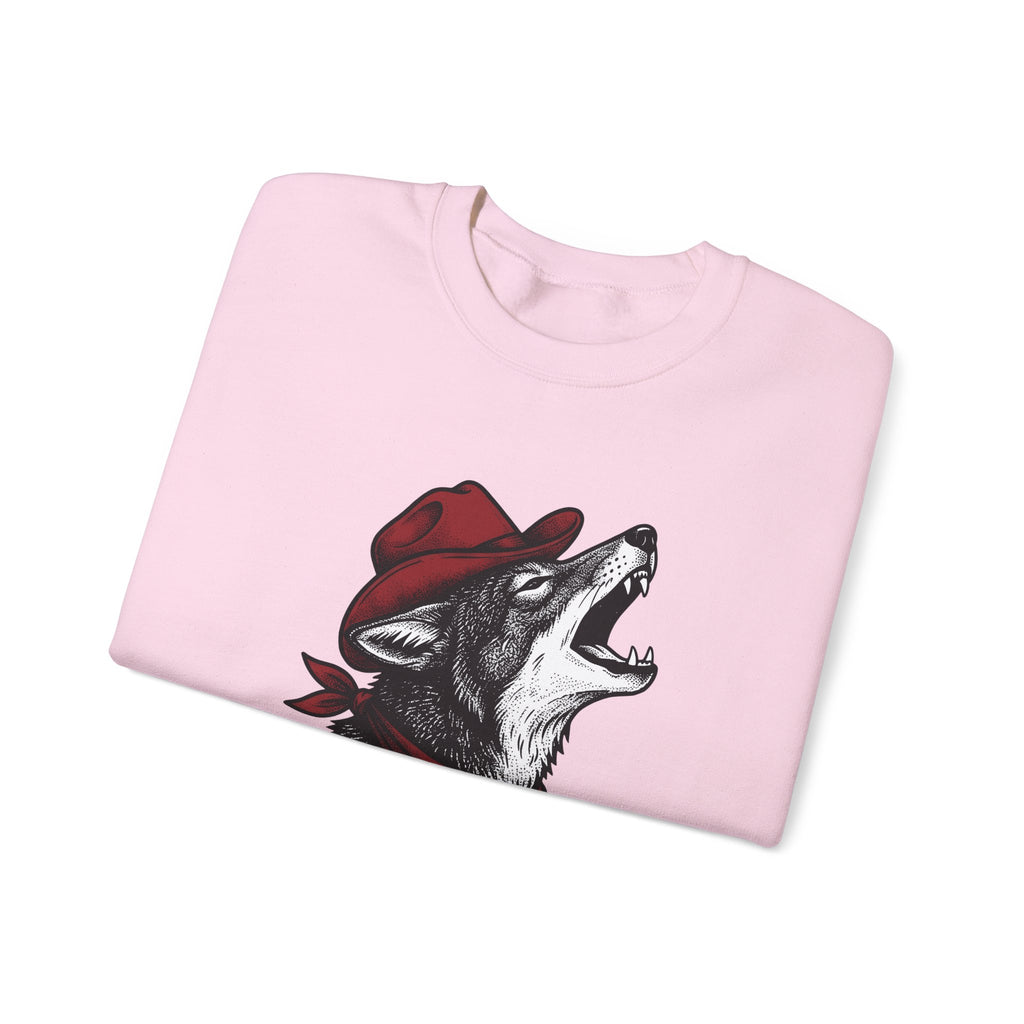 Cowboy Wolf Sweatshirt Cowgirl Western Gift Women Vintage Sweatshirt Werewolf Sweatshirt Cowboy Fan Retro Sweatshirt Rodeo Graphic Hand Drawn Bandana Sweatshirt