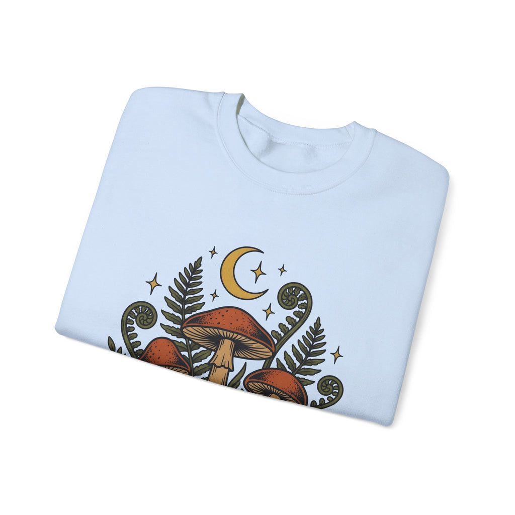 Mushroom Drawing Sweatshirt Nature Garden Gift Women Hippie Sweatshirt Fungus Sweatshirt Outdoors Fan Psychedelic Sweatshirt Yard Graphic Classic Frond Sweatshirt