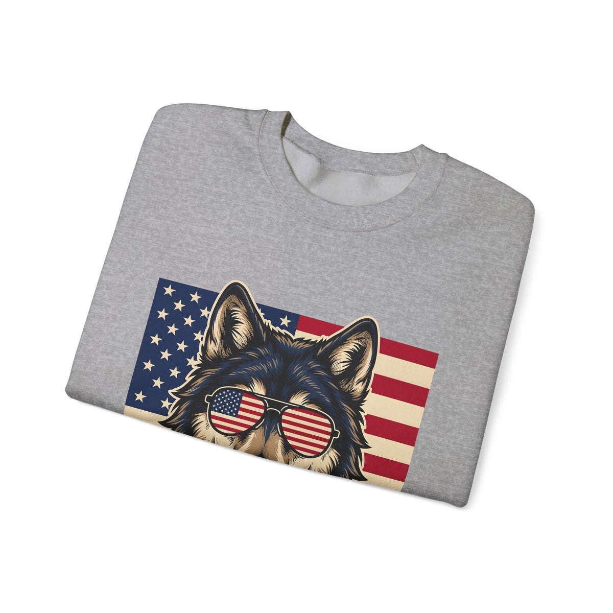 Wolf Shades Sweatshirt America Patriotism Gift Women Classic Sweatshirt Sunglasses Sweatshirt American Enthusiast Retro Sweatshirt Nationalistic Graphic